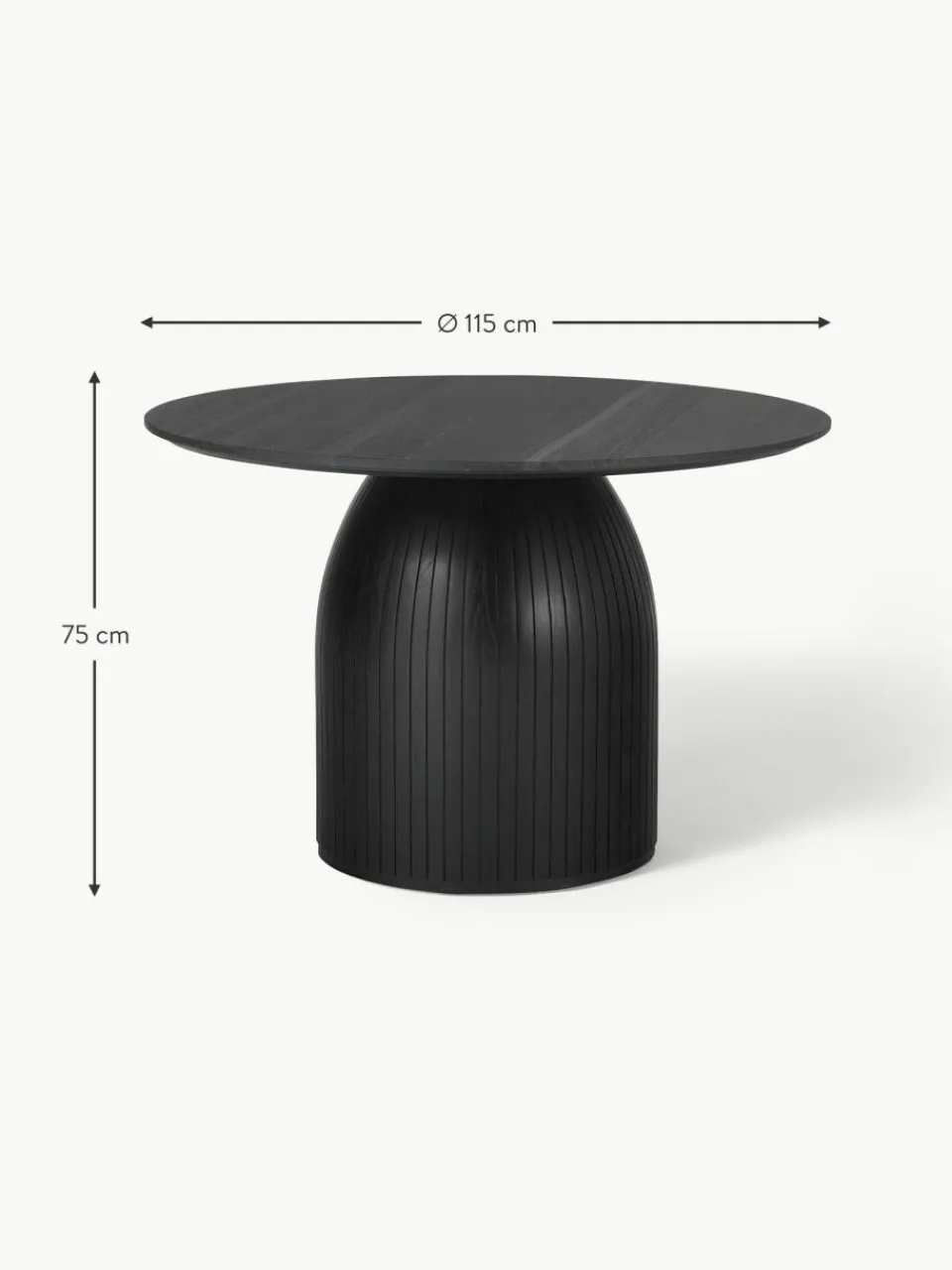 Westwing Collection Runder Esstisch Nelly mit Marmor-Tischplatte, Ø 115 cm