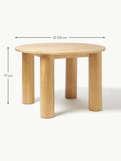 Westwing Collection Runder Esstisch Ohana aus Eichenholz, Ø 120 cm