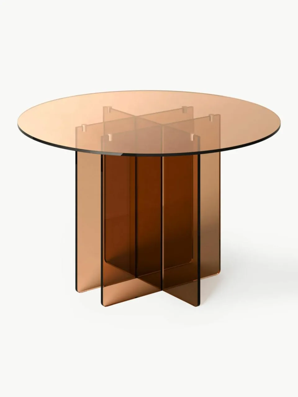 Westwing Collection Runder Glas-Esstisch Anouk, Ø 120 cm