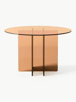 Westwing Collection Runder Glas-Esstisch Anouk, Ø 120 cm