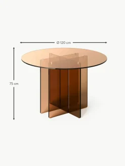 Westwing Collection Runder Glas-Esstisch Anouk, Ø 120 cm