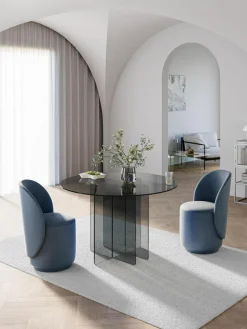 Westwing Collection Runder Glas-Esstisch Anouk, Ø 120 cm