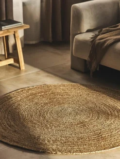 Westwing Collection Runder Jute-Teppich Sharmila, handgefertigt