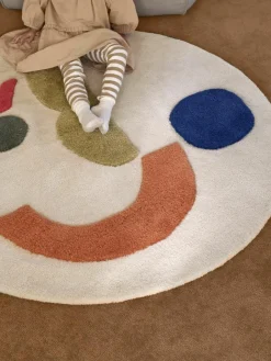 Kinder ferm LIVING Kids Runder Kinderteppich Panto mit Hoch-Tief-Struktur, handgetuftet