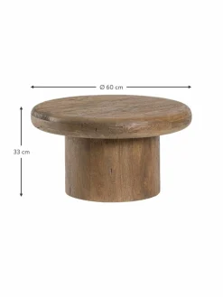 Bizzotto Runder Mangoholz-Couchtisch Lopez, in verschiedenen Größen