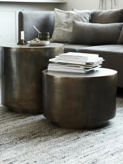 House Doctor Runder Metall-Beistelltisch Rota mit Antik-Finish