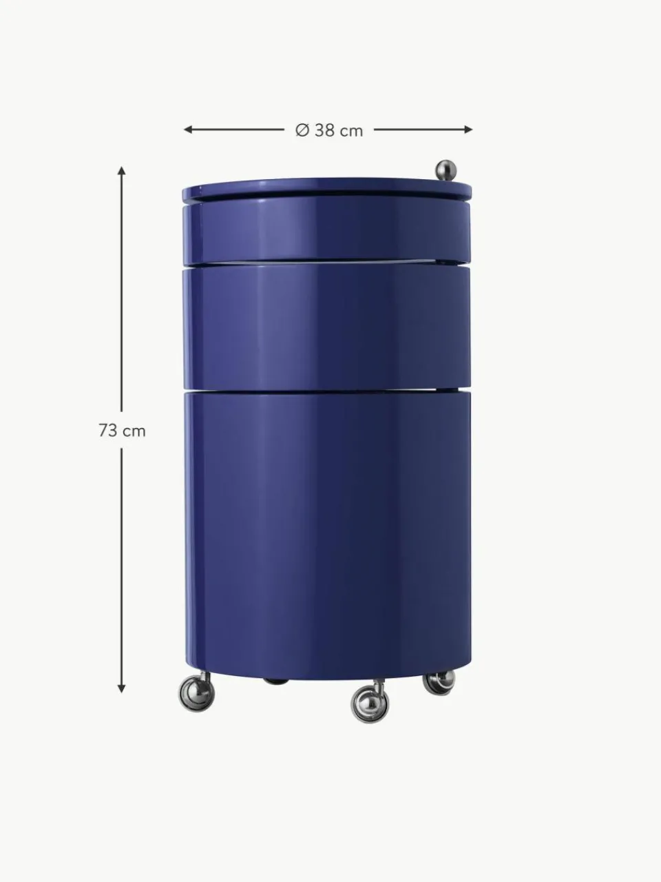 Verpan Runder Rollcontainer Barboy, Design Verner Panton