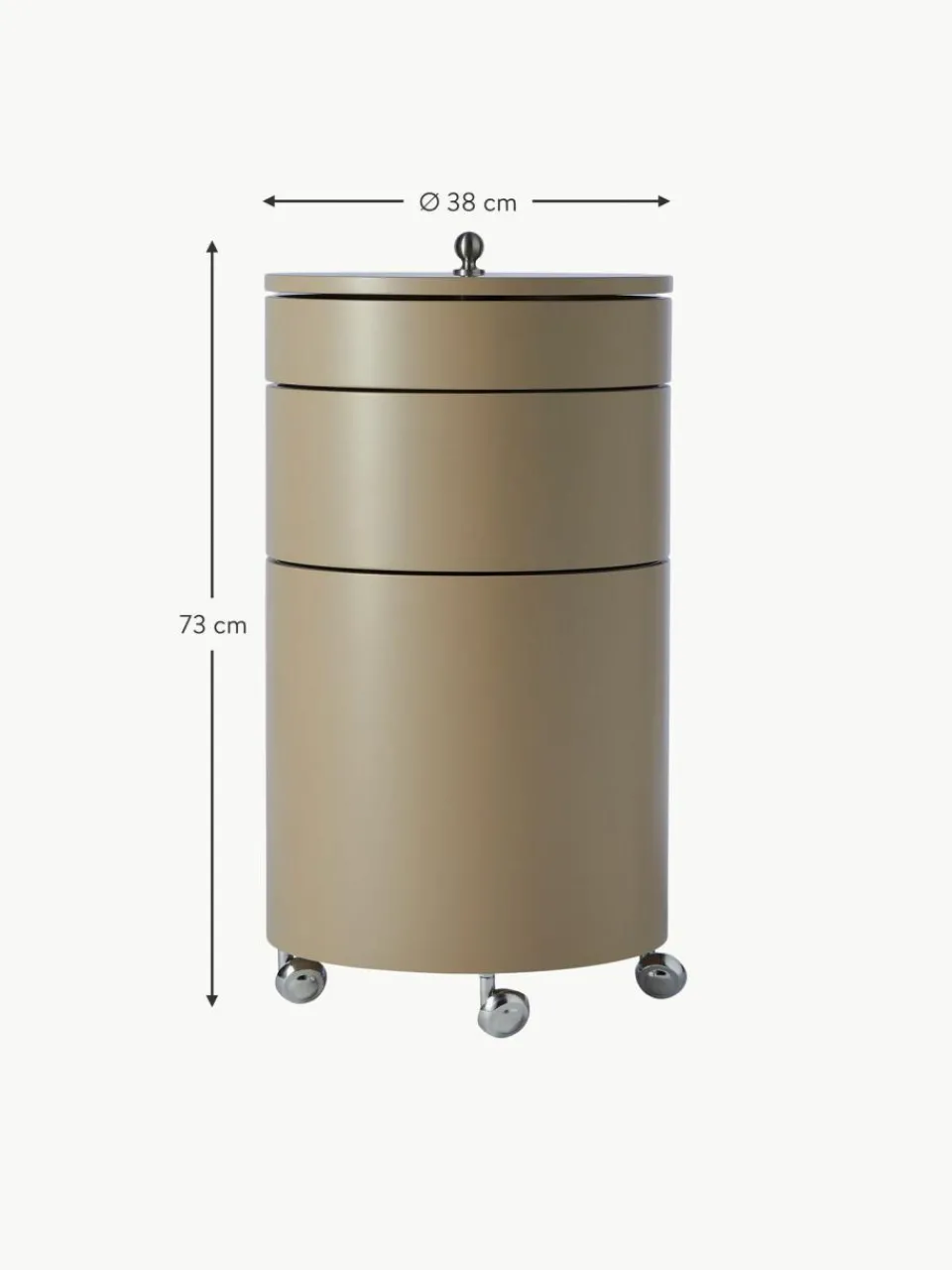 Verpan Runder Rollcontainer Barboy, Design Verner Panton