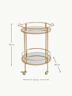 Kare Design Runder Servierwagen Emilia mit Spiegelglasplatten