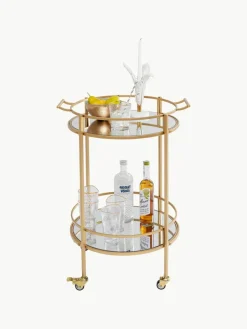 Kare Design Runder Servierwagen Emilia mit Spiegelglasplatten