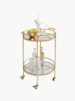 Kare Design Runder Servierwagen Emilia mit Spiegelglasplatten