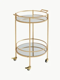 Kare Design Runder Servierwagen Emilia mit Spiegelglasplatten