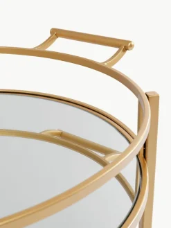 Kare Design Runder Servierwagen Emilia mit Spiegelglasplatten