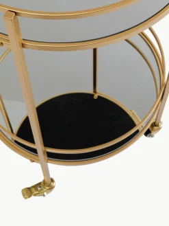 Kare Design Runder Servierwagen Emilia mit Spiegelglasplatten