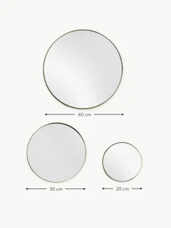 Westwing Collection Rundes Wandspiegel-Set Lacie, 3er-Set