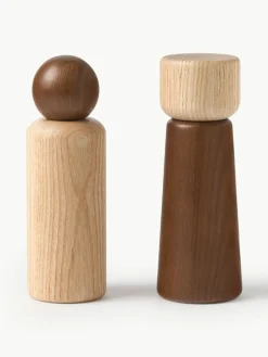 Westwing Collection Salz- & Pfeffermühle Anis aus Eschenholz, 2er-Set