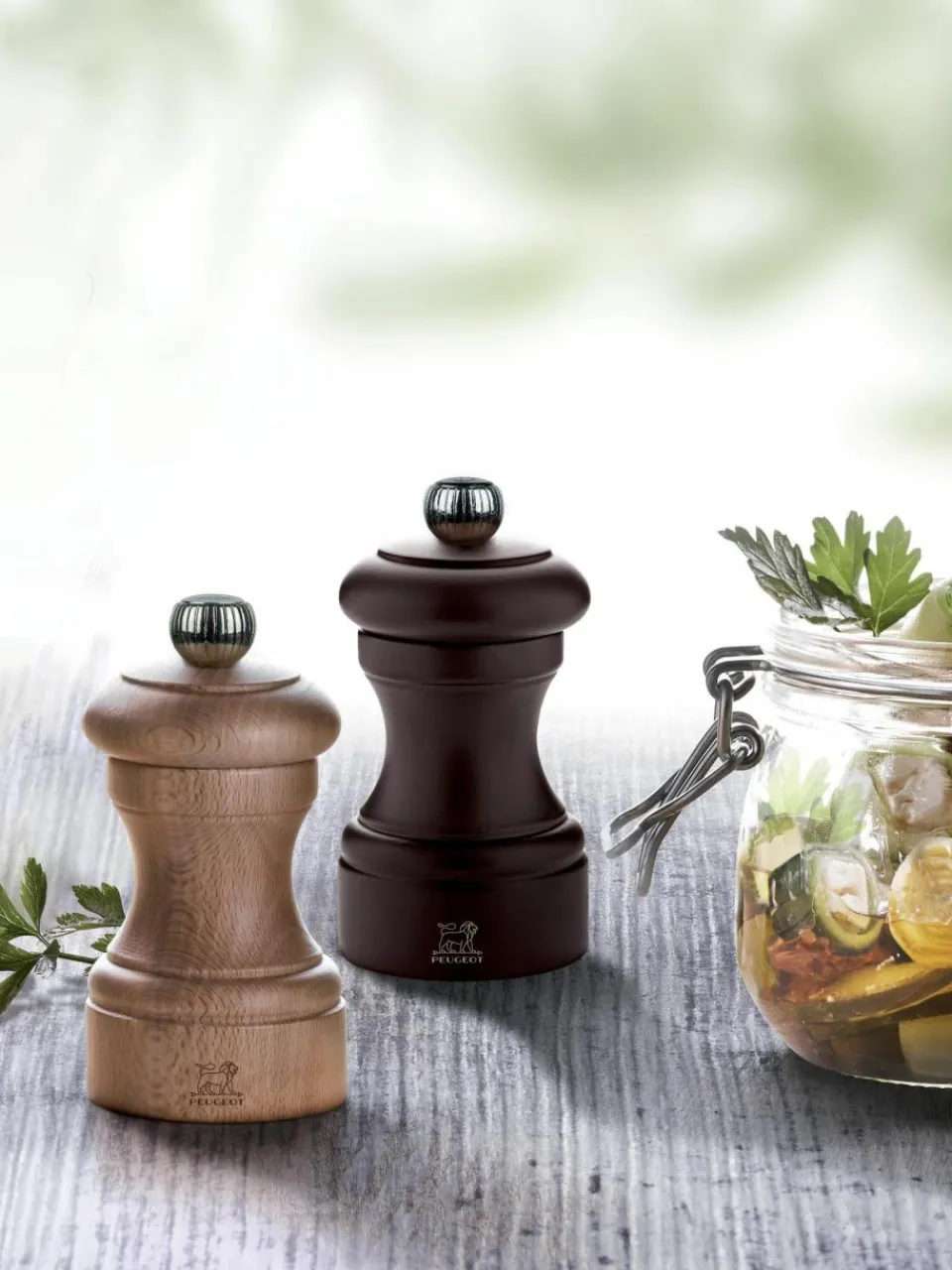Peugeot Saveurs Salz- & Pfeffermühle Bistro aus Buchenholz, 2er-Set