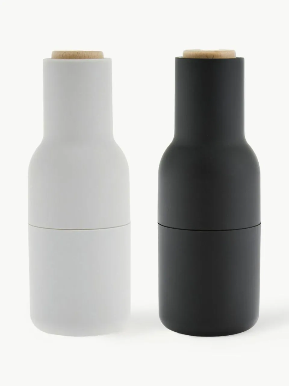 Audo Copenhagen Salz- & Pfeffermühle Bottle Grinder mit Buchenholzdeckel, 2er-Set