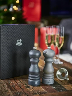 Peugeot Saveurs Salz- & Pfeffermühle Graphite Light mit Trichter, 3er-Set