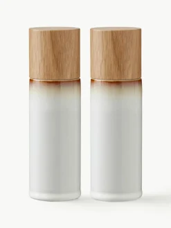 Bitz Salz- und Pfeffermühle mit Holzdeckel, 2er-Set