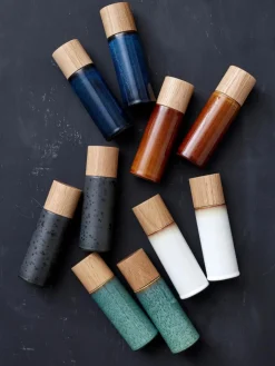 Bitz Salz- und Pfeffermühle mit Holzdeckel, 2er-Set