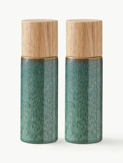 Bitz Salz- und Pfeffermühle mit Holzdeckel, 2er-Set