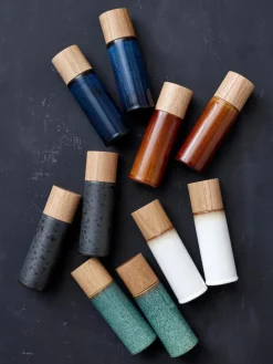 Bitz Salz- und Pfeffermühle mit Holzdeckel, 2er-Set