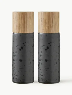 Bitz Salz- und Pfeffermühle Bizz mit Holzdeckel, 2er-Set