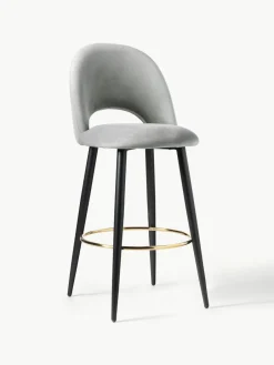 Westwing Collection Samt-Barstuhl Rachel