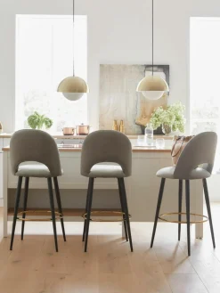 Westwing Collection Samt-Barstuhl Rachel