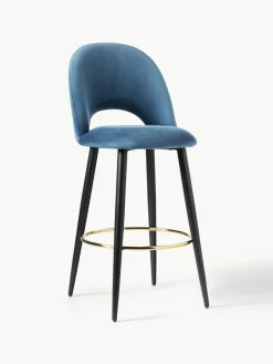 Westwing Collection Samt-Barstuhl Rachel