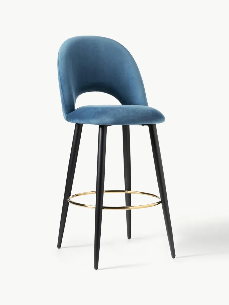 Westwing Collection Samt-Barstuhl Rachel