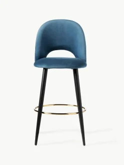 Westwing Collection Samt-Barstuhl Rachel