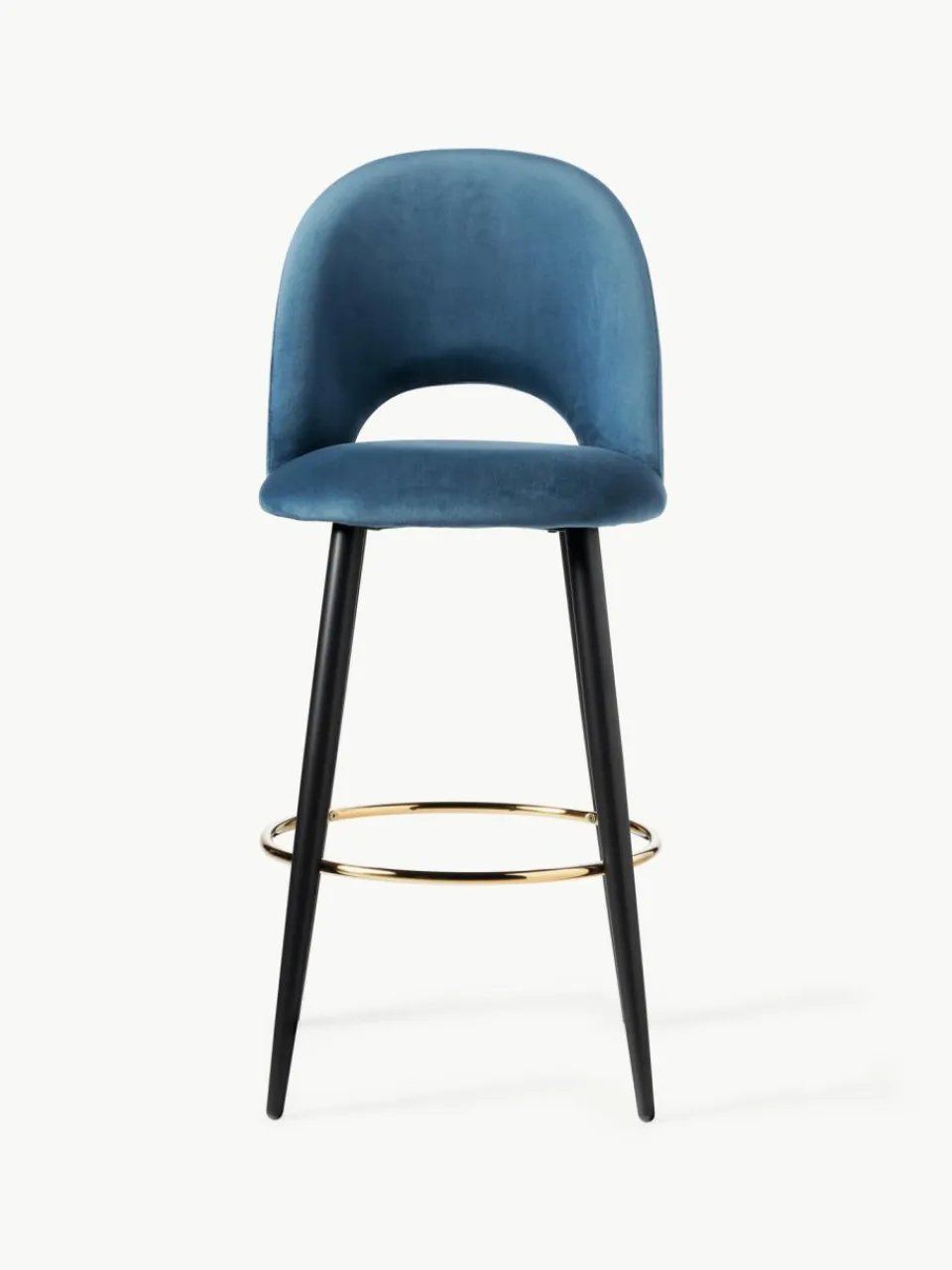 Westwing Collection Samt-Barstuhl Rachel
