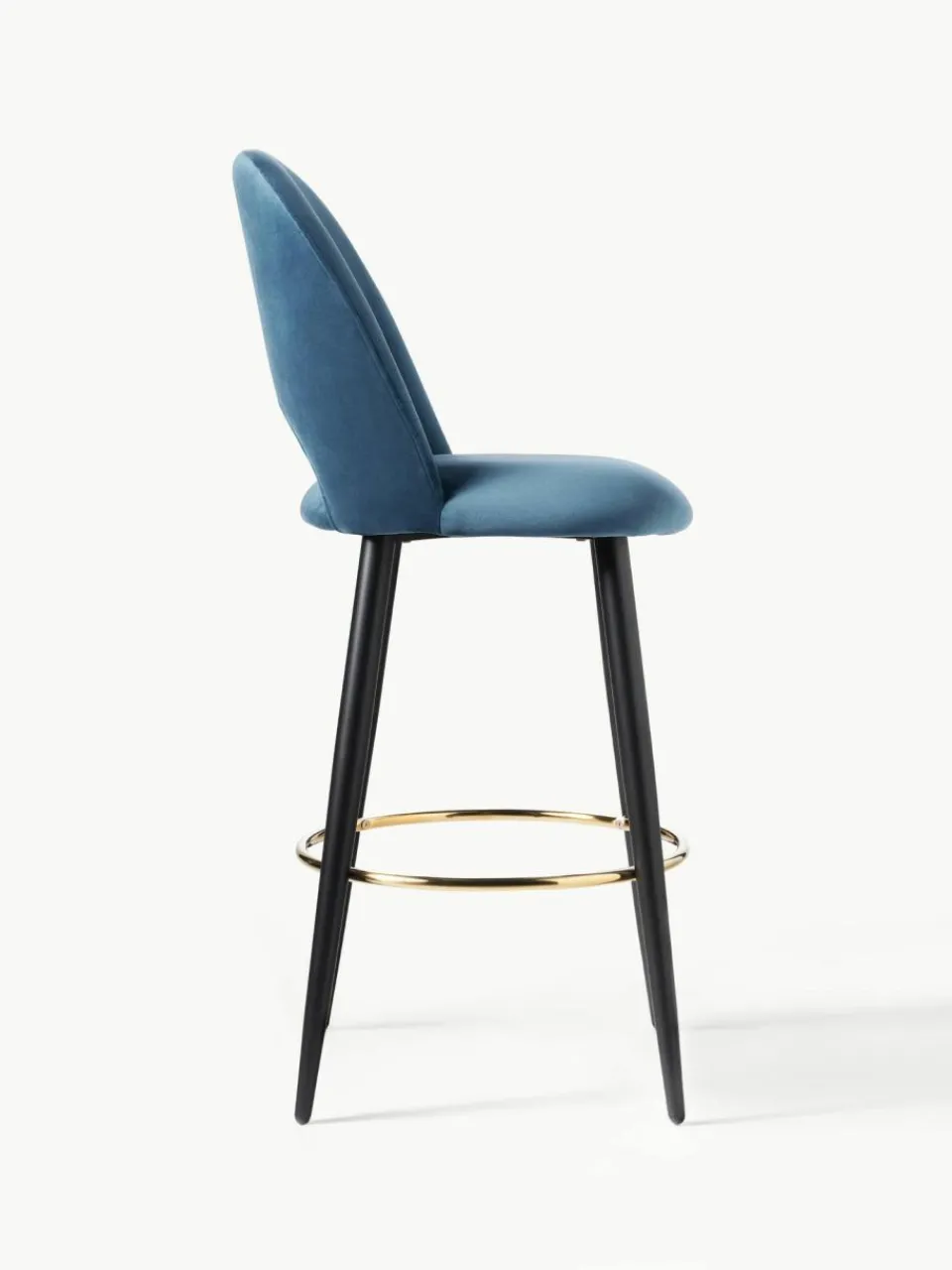 Westwing Collection Samt-Barstuhl Rachel