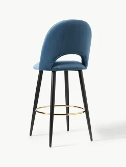 Westwing Collection Samt-Barstuhl Rachel