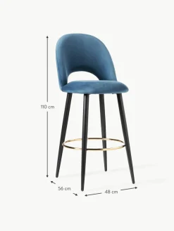 Westwing Collection Samt-Barstuhl Rachel