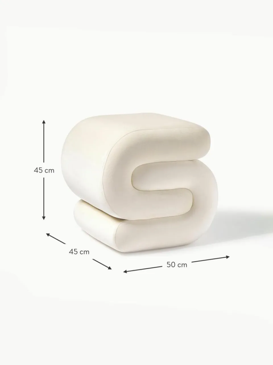 Westwing Collection Samt-Hocker Merle