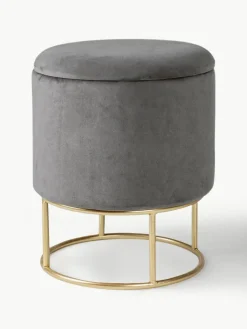Bizzotto Samt-Hocker Polina mit Stauraum