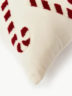 Westwing Collection Samt-Kissenhülle Darva mit getuftetem Zuckerstangen-Muster
