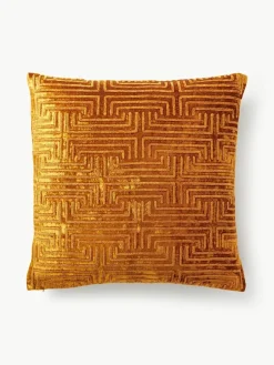 Westwing Collection Samt-Kissenhülle Stormi mit Chenille-Stickerei