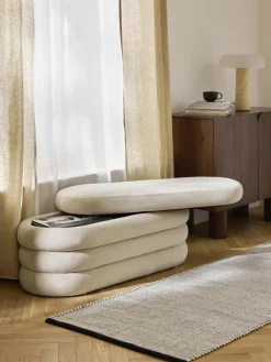 Westwing Collection Samt-Polsterbank Alto mit Stauraum