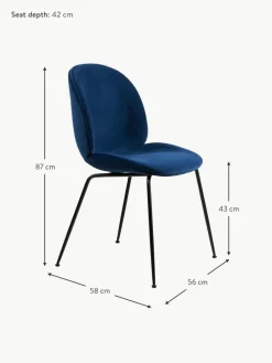 GUBI Samt-Polsterstuhl Beetle
