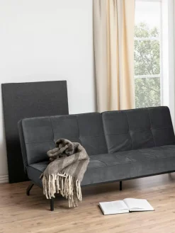 Westwing Samt-Schlafsofa Perugia (3-Sitzer)