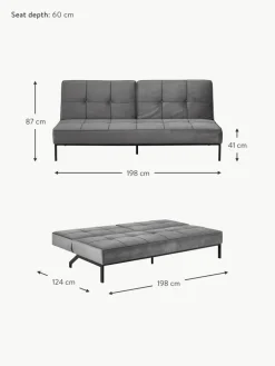 Westwing Samt-Schlafsofa Perugia (3-Sitzer)
