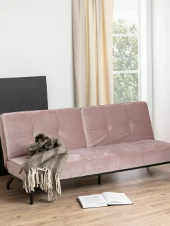 Westwing Samt-Schlafsofa Perugia (3-Sitzer)