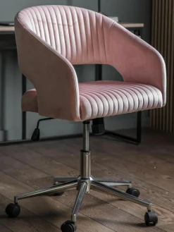 Westwing Samt-Schreibtischstuhl Murray, höhenverstellbar