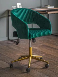 Westwing Samt-Schreibtischstuhl Murray, höhenverstellbar