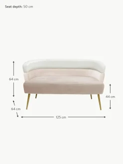Kare Design Samt-Sofa Sandwich (2-Sitzer) im Retro-Design