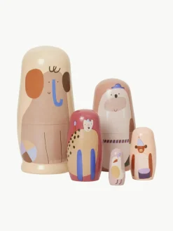 Kinder ferm LIVING Kids Schachtelpuppen Critter aus Schima Superba Holz, 5er-Set